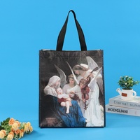 Bolsa de compras tejida personalizada, bolsa de regalo portátil para supermercado con publicidad, bolsa de tela duradera