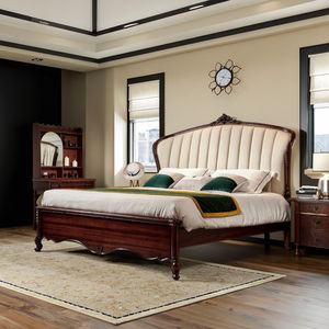 <span class=keywords><strong>Lit</strong></span> Alexander en <span class=keywords><strong>bois</strong></span> de noyau de fleur de pêcher jaune Double reine rétro lumière luxe cuir écologique <span class=keywords><strong>lit</strong></span> en <span class=keywords><strong>bois</strong></span> massif chambre principale - Product Image 3