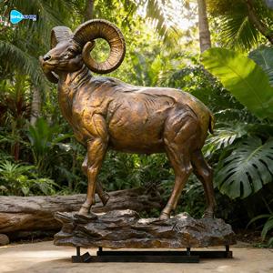 Escultura de Oveja de Montaña de Bronce Fundido a Tamaño Real para Decoración de <span class=keywords><strong>Reserva</strong></span> de Juegos al Aire Libre, Estatua de Cabra de Bronce - Product Image 4