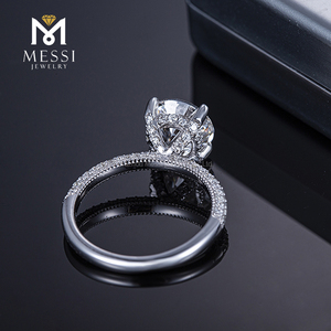 Anello Solitario Messi Gems MSR-312 in Oro Bianco 18K, Ultimo Modello Elegante per Fidanzamento Femminile, Anello con Diamante Creato in Laboratorio HPHT - Product Image 3