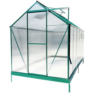 Kit de serre autoportante en polycarbonate vert traité thermiquement, en aluminium robuste, pour jardin, cour et extérieur, facile à assembler - Product Image 1