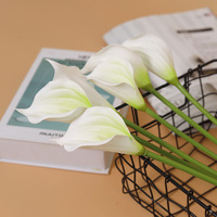Fleurs artificielles Sen Masine au toucher réel, lys Calla pour bouquet de mariage DIY, décoration de fête et de maison, rouge, blanc, violet, orange, vert