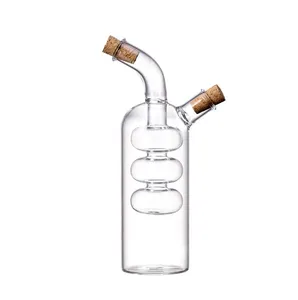 Kunden spezifische 2 in 1 einzigartige Trauben Design Glas Olivenöl und Essig Flasche