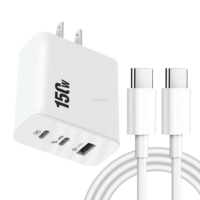 Prise EU US UK 150W 3 Ports Charge Rapide QC 3.0 Chargeur de Voyage USB C Chargeur de Téléphone Portable Type C Adaptateur 150W