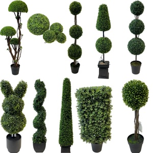 Planta Artificial Resistente para Exteriores, Decoración de Árbol de Olivo de Seda Artificial, Bonsái de Pino Falso, <span class=keywords><strong>Cedro</strong></span>, Boj en Espiral - Product Image 2