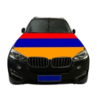 Housse de capot de voiture drapeau d'Arménie en gros 120x150cm, ajustement universel, bannière élastique pour capot moteur, protection UV, décoration pour défilés de diaspora