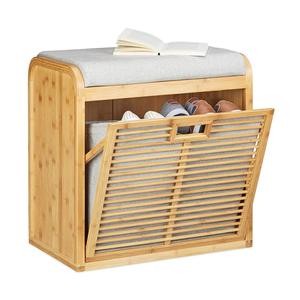 Cheap Door Entryway Comfy <strong>Padded</strong> <strong>Bench</strong> Shoe Cabinet Bamboo Shoe Rack <strong>Bench</strong> - Product Image 1