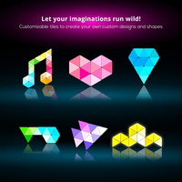 Lumière LED murale RGB à commande Wifi via application musicale intelligente pour la maison, l'hôtel, forme triangulaire quantique tactile