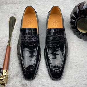 Mocasines de Negocios de Lujo en Piel Genuina de Caimán Zapatos Formales para Hombre con Cintura de Violín Casuales Personalizados Goodyear para Fiesta - Product Image 2