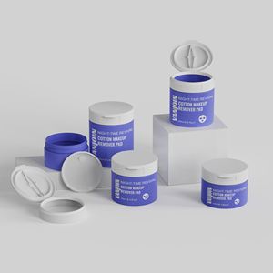 50ml 100ml 150ml 200ml 250ml 300ml 350ml ml Tampons de coton exfoliants Pot en plastique spécial avec <span class=keywords><strong>pince</strong></span> à épiler Flip Top Cap - Product Image 5