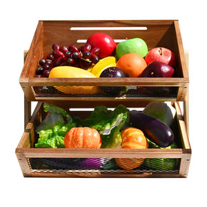 2 Tier Metal Mesh Hanging Fruit Vegetable <b>Basket</b> for Kitchen Countertop Bowl <b>Storage</b> Heavy Duty Multipurpose - Product Image 2