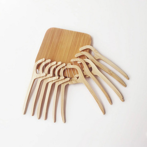 生分解性で環境に優しい使い捨ての高品質ミント竹フロッサー、フロスピック、デンタルフロス - Product Image 1