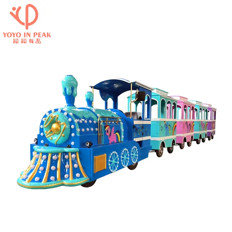 Treno turistico senza cingoli del treno di divertimento elettrico all'aperto dei bambini del parco di divertimenti