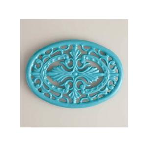 Handmade Personalized Stylish <b>Metal</b> Customized Elegant Sky Blue Oval Decorative <b>Trivet</b> for Serving Hot Dish - Product Image 1