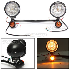 Faro Universal de 12V para motocicleta, luz antiniebla, color negro/cromado, para Honda, Yamaha, Kawasaki, Suzuki, Triump Cafe Racer - Product Image 2