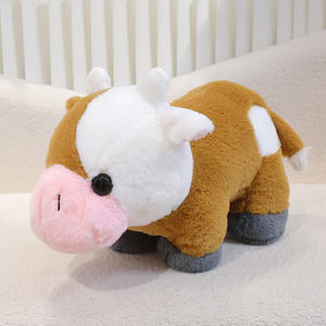 Super suave lindo abrazo vaca Animal relleno almohada encantadora vaca felpa almohada para niños Regalo de Cumpleaños hecho poliéster PP algodón - Product Image 6