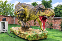 Modèle de dinosaure Tyrannosaurus Rex animatronique en mousse personnalisable avec des fonctions mobiles pour les parcs d'aventure et une utilisation en extérieur/intérieur