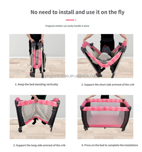 Lit de jeu multifonctionnel et mobile pour bébé, table à langer pliable et portable, berceau pour bébé - Vente en gros - Product Image 4