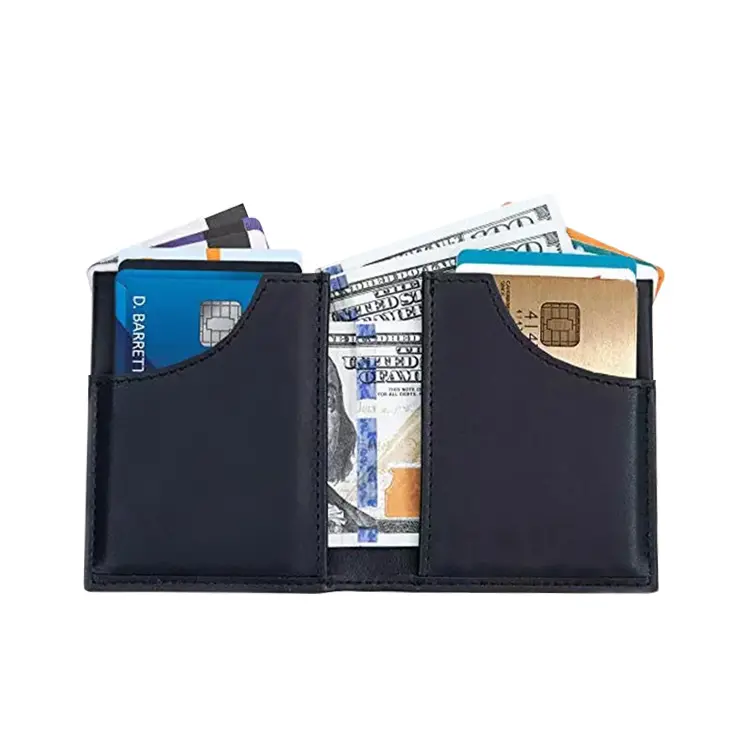 Slim Wallet RFID Blocking Compact Front Back Pocket Leather Card Holder Soft Quick Access Credit Card Holder