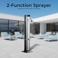 Colonne de douche extérieure à énergie solaire en acier inoxydable, à poignée unique, 2 fonctions, design vertical, pour plage, hôtel et jardin