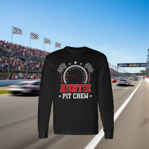 T-shirt à manches longues Auntie Pit Crew Racing, chemise pour fête d'anniversaire sur le thème des voitures de course en famille - Product Image 2
