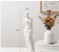 Statue de tête grecque abstraite d'intérieur Décoration intérieure Sculpture d'art en résine Statue de buste de David 30cm Ssatue Ultra-white Figure Décoration