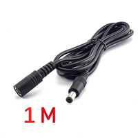 Câble d'alimentation CC noir 5,5x2,1 mm mâle vers femelle, rallonge 5521, boîtier de câble CC
