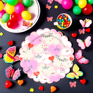 ชุดอุปกรณ์จัดงานวันเกิดเด็ก DAMAI ลายสายรุ้ง เมฆ ดาว พระอาทิตย์  ชุดจาน ชาม แก้วกระดาษ ผ้าเช็ดปาก  แบบใช้แล้วทิ้ง - Product Image 2