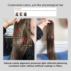 Extensiones de Cabello Humano Remy de Qingdao Haohao, Cabello Virgen Ruso Invisible Genius, Trama Fina Genius, Super Double Drawn - Product Image 5