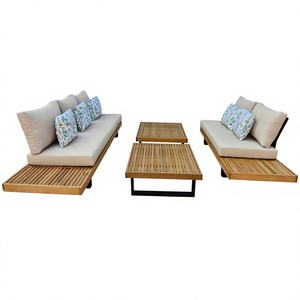 Ensemble de meubles de jardin en osier/rotin/bois/aluminium, chaises, table basse, 3/6/9 places, OEM ODM, tissu/coussin personnalisé - Product Image 4