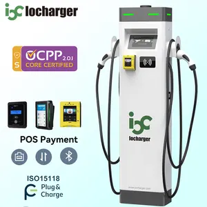 OCPP 2.0 solar charging pos payment terminal dynamic load balancing bornes de recharge double gun 22kw electric car ev charger