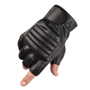 Touchscreen Motorrad Halb finger Leder finger lose benutzer definierte Handschuhe
