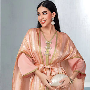 Eid Muslim Abayas Women 2 Piece Set with Inner Dress Open <b>Kimono</b> Cardigan Ramadan Kaftan Dubai <b>Long</b> Robe Femme Vestidos Largo - Product Image 1