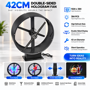 Ventilateur holographique 3D double face pour extérieur de 42 cm – Solution publicitaire compacte bidirectionnelle - Product Image 1