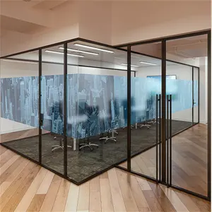 CBMmart-División de pared de vidrio para oficina, divisor de cubículo de madera para oficina