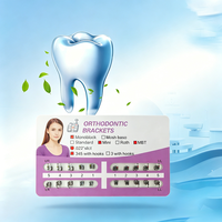 Mini Roth MBT 0.022 Slot, Supports orthodontiques dentaires en acier inoxydable MIM argenté, alimentés électriquement, avec 345 crochets et base en maille Edgewise