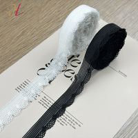 Vente en gros de bande élastique en dentelle picot, en nylon souple et respirant, largeur 12 mm, pour lingerie et sous-vêtements