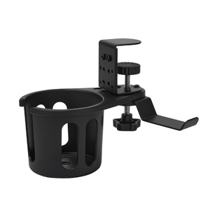 Support de tasse à eau à clipser, support de bureau rotatif et réglable, en plastique noir, design moderne et simple - Product Image 3