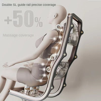 Fauteuil de massage inclinable en cuir PU, gravité zéro, massage complet du corps avec commande vocale intelligente, système Bluetooth, compresse chaude