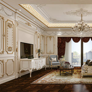 วัสดุตกแต่งอาคารดีไซน์ใหม่ โพลียูรีเทน PU ความหนาแน่นสูง บัวปูนปั้นลายมงกุฎหรูหราสำหรับวิลล่า - Product Image 6