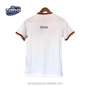 Conjunto de Camiseta y Pantalones Cortos para Hombre de la Selección Nacional de Fútbol, 100% Poliéster, Transpirable, de Secado Rápido, Cuello en V, Camiseta de Fútbol Española 2026 - Product Image 1
