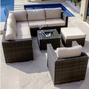 Set di Mobili da <span class=keywords><strong>Giardino</strong></span> in Metallo KD Structure, Impermeabile, per Esterni, Angolare, di Lusso, Moderno, per Hotel e Soggiorno - Product Image 2