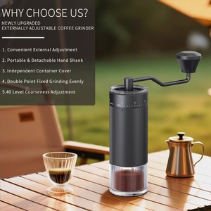 Moulin à café vintage professionnel en acier, moulin à café manuel en alliage d'aluminium - Product Image 5