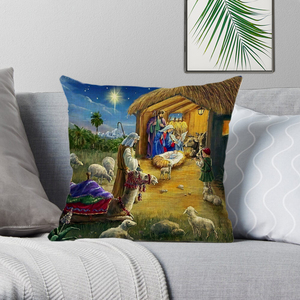 Pintura al óleo decorativa casa cristiana Jesucristo funda de almohada cojín - Product Image 4