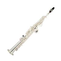 Professional Woodwind Instrument Silver Plated Straight Soprano Saxophone