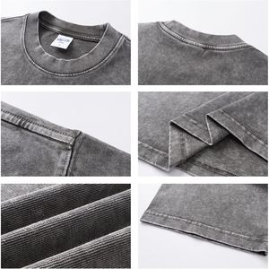 เสื้อยืดโอเวอร์ไซส์ผู้ชาย FOXA ผ้าฝ้ายวินเทจทรงหลวม ใส่ได้ทั้งชายและหญิง แขนสั้น ทรงบ็อกซ์ สไตล์ Y2k - Product Image 6