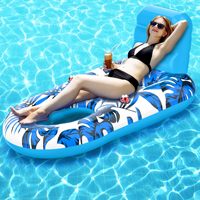 Bateau gonflable géant en PVC modèle FP2301 de Source Factory Chine, transat flottant pour adultes avec porte-gobelet, idéal pour bronzer