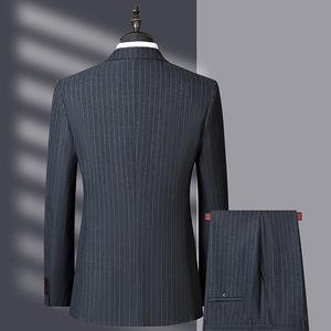 <span class=keywords><strong>Costume</strong></span> 3 pièces à rayures pour hommes pour mariages, affaires et décontractées-<span class=keywords><strong>Costume</strong></span> de marié élégant et respirant pour carrière - Product Image 2