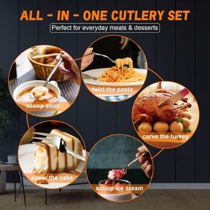 Juego de Cubiertos de Acero Inoxidable con Diseño de Lujo Topwin y Mango en Forma de Diamante - Product Image 3