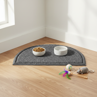 Tapis de bol pour animaux de compagnie en demi-cercle moderne, doux, sans BPA, en PVC, antidérapant, imperméable, pour chats et chiens, petite taille, toutes saisons